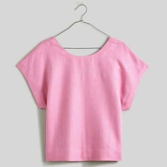 Madewell 100% Linen Pink Top Size XXL - Picture 2 of 7